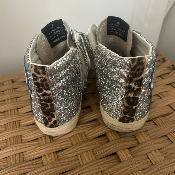Golden Goose High Top Slide Sneaker Laminated And Glitter